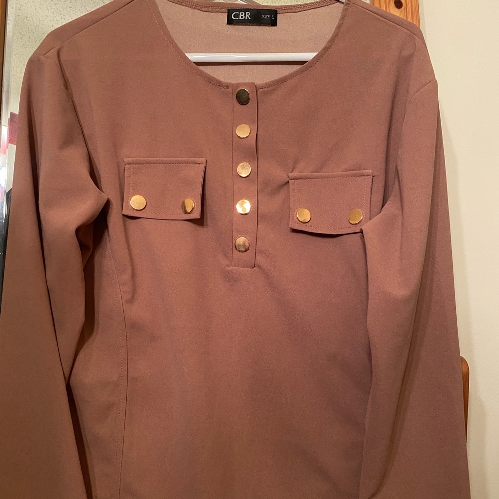 Beige Satin Blouse and Pants